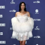 Образ дня: Ирина Шейк в белоснежных кружевах на музыкальном фестивале в Сан-Ремо